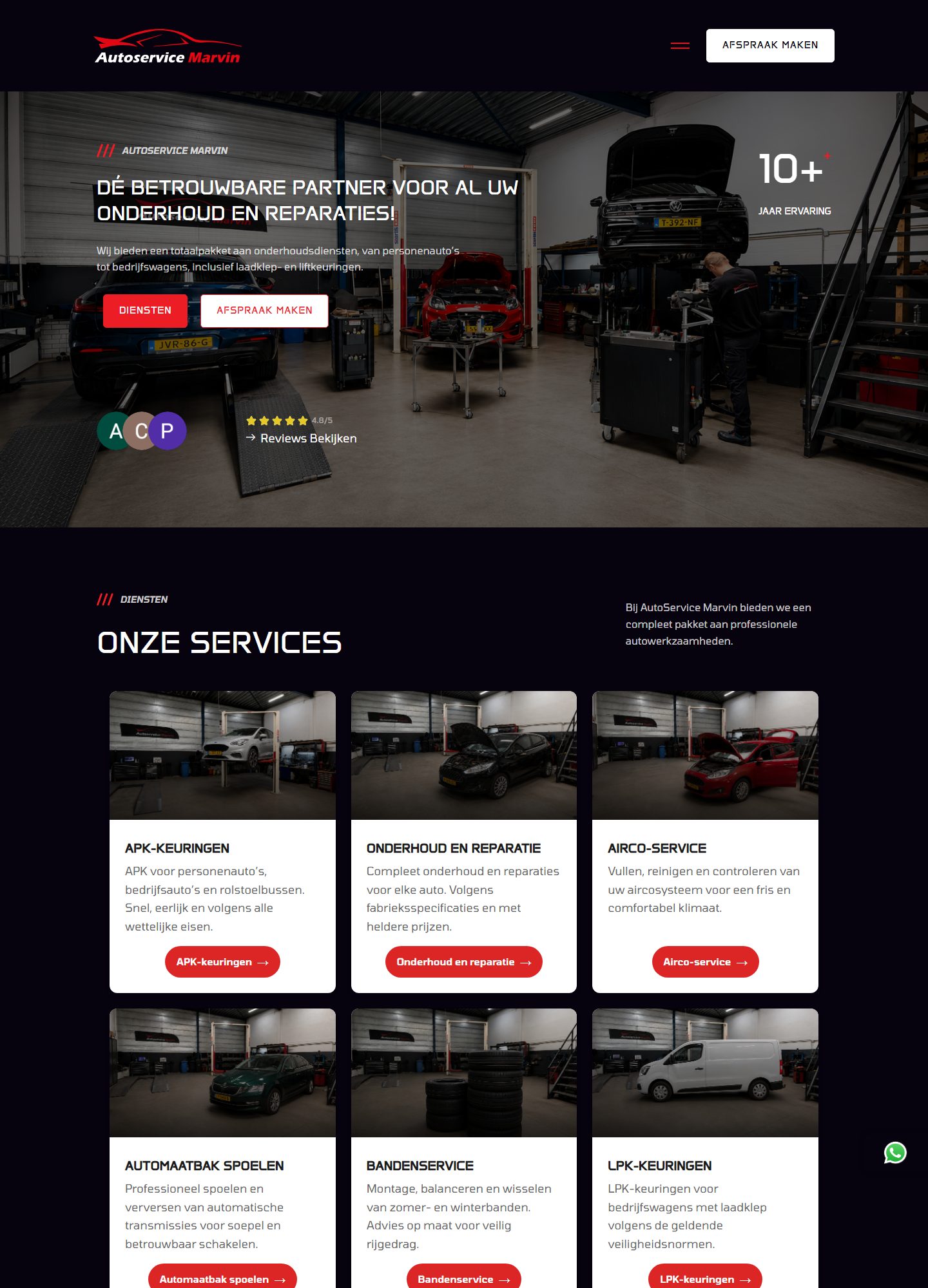 Autoservice Marvin — volledige pagina