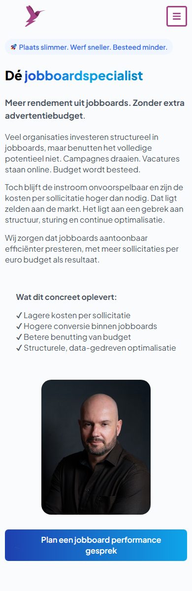 Job Board Specialist — mobiele weergave