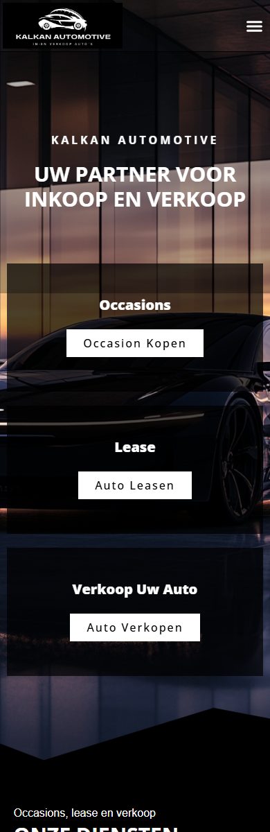 Kalkan Automotive — mobiele weergave