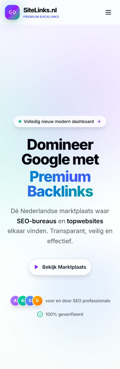 SiteLinks.nl — mobiele weergave