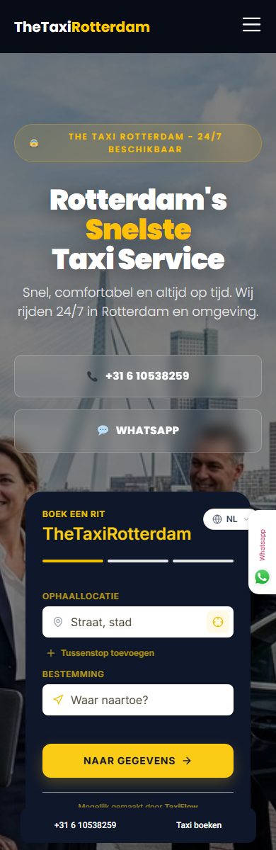 TheTaxiRotterdam — mobiele weergave