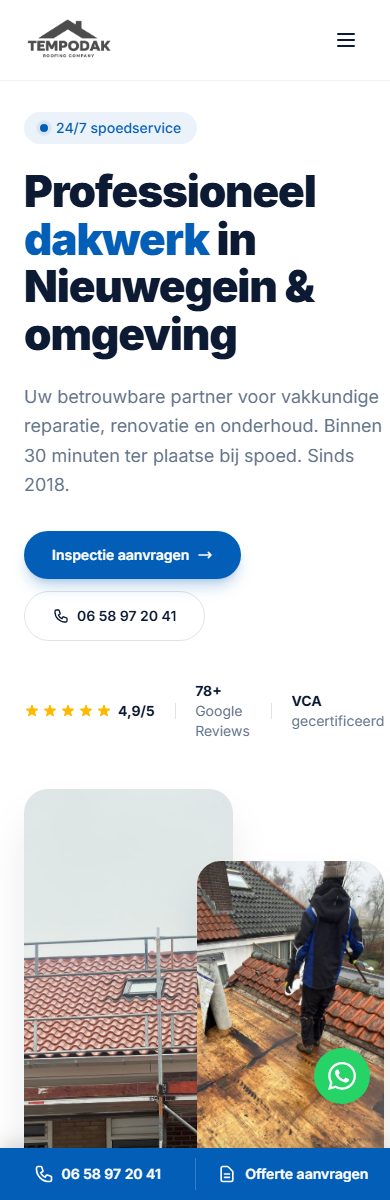 Tempodak — mobiele weergave