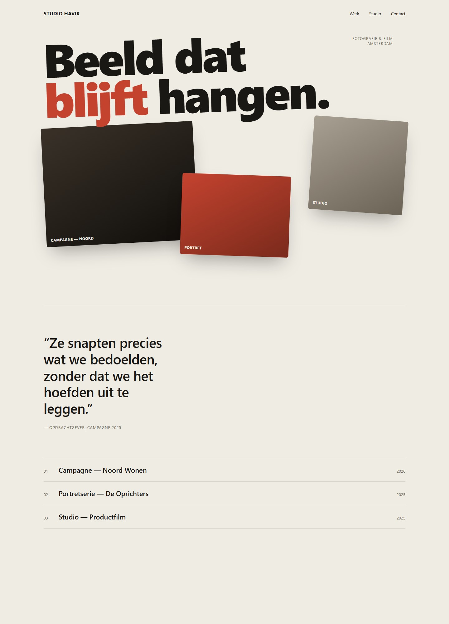 Studio Havik — volledige pagina