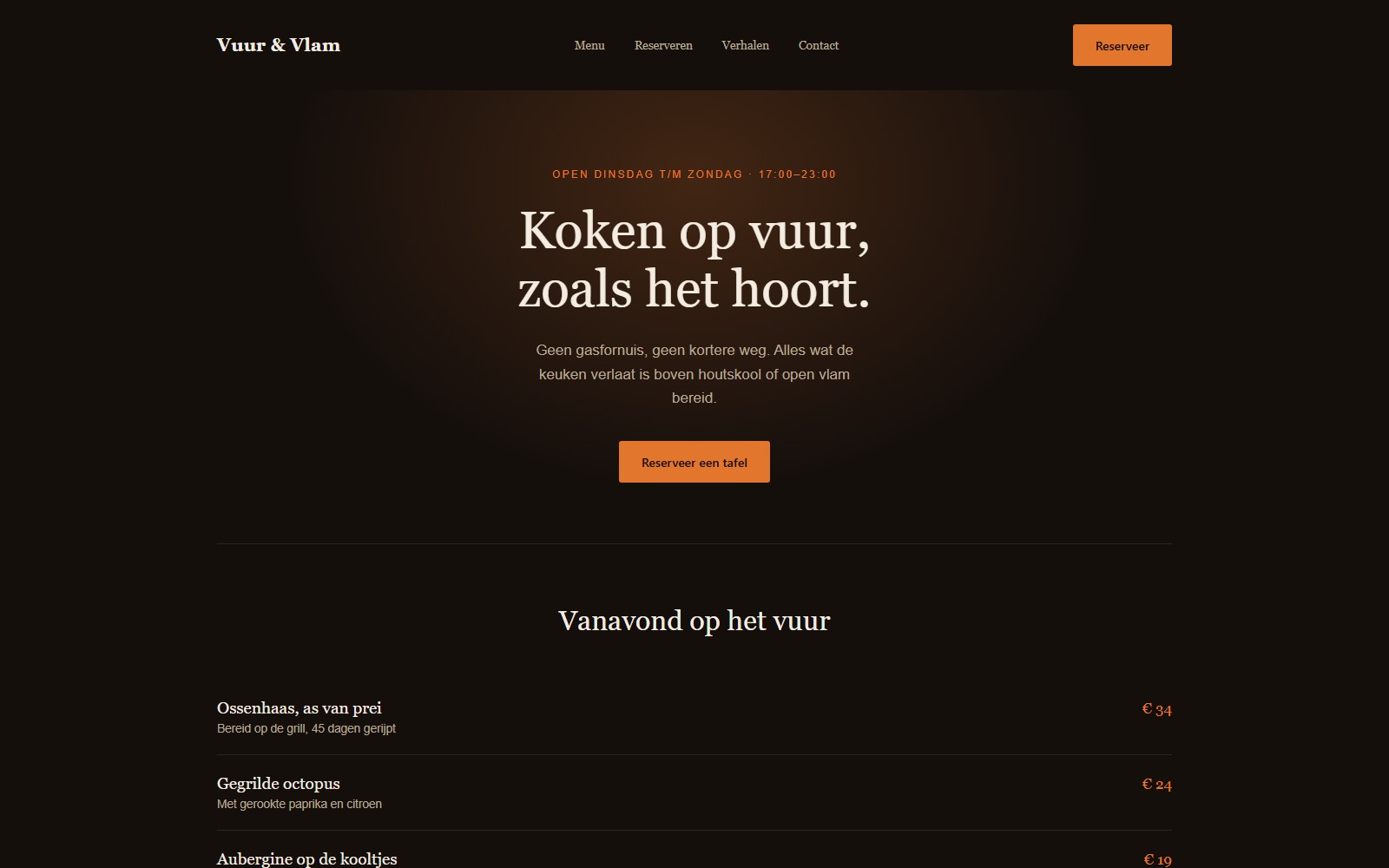 Vuur & Vlam — Restaurant (concept)